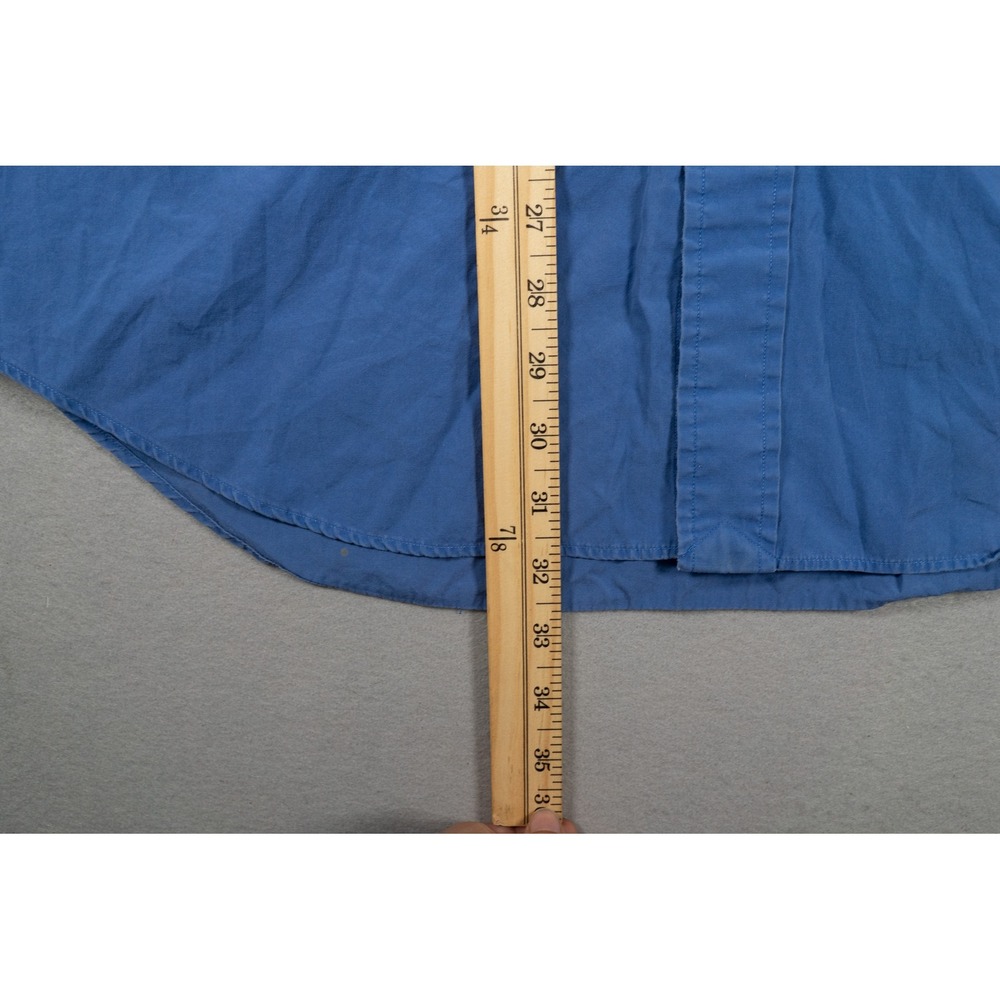 Ralph Lauren Blake Mens L Blue Short Sleeve Button Down Cotton Shirt Pony Logo - Picture 6 of 9
